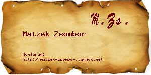 Matzek Zsombor névjegykártya
